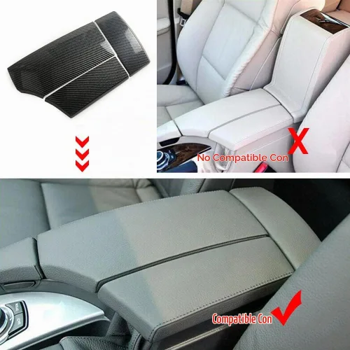 Vista 2 de Para BMW Serie 5 E60 E61 2004-2010 Central Apoyabrazos Box Covers
