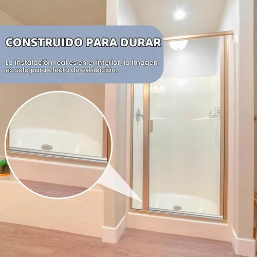 Vista 6 de Hicarer 2 sellos inferiores de puerta de ducha de 25 pulgadas para puerta Plateado