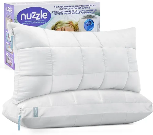 Vista 17 de Nuzzle - Almohada de enfriamiento ajustable para dormir de lado, almohada de cama de tamaño estándar de lujo colección hotel - Mejor almohada