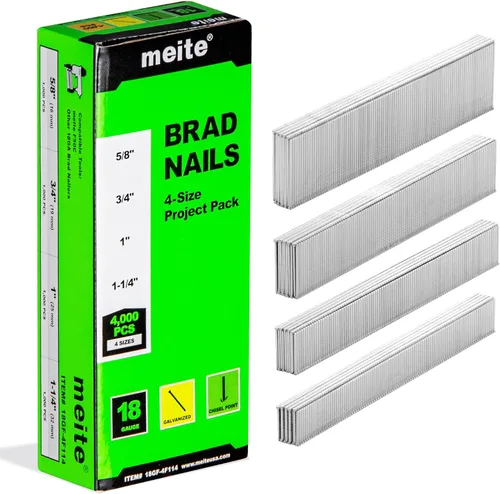 Vista 14 de Meite - Uñas Brad de calibre 18, 6 tamaños (5/8, 3/4, 1, 1-1/4, 1-1/2, 2 pulgadas), 6,000