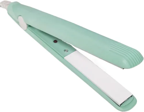 Vista 3 de Mini plancha de pelo 2 en 1 recto y rizado Plancha de cerámica turmalina placa 100-240V 20W US Plug (verde)