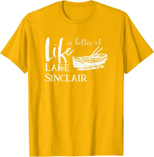 Vista 58 de Life is Better at Lake Sinclair Georgia Camiseta Negro