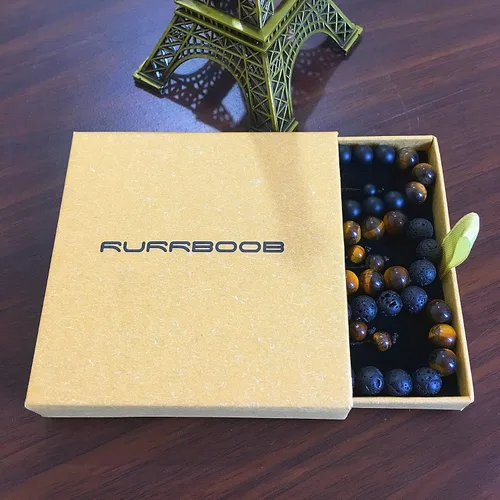 Vista 7 de RURRBOOB Pulsera de cuentas para hombres y mujeres piedra de lava de piedra para la ansiedad aceite esencial volcánico ajustable Piedra