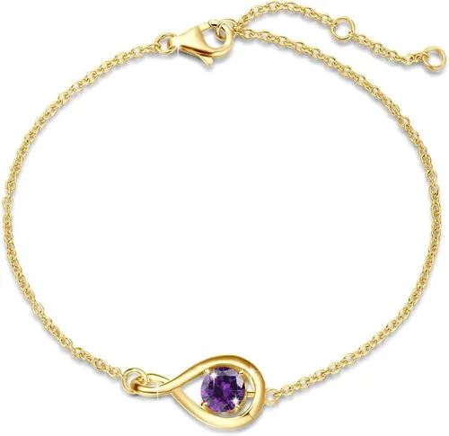 Vista 30 de FANCIME 925 Sterling Silver Infinity Birthstone Bracelets for Women abr-04