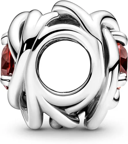 Vista 3 de PANDORA Colgante de plata de ley con cristal rojo verdadero Plata esterlina cristal