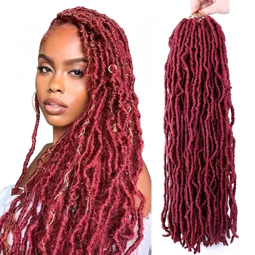 Vista 53 de 6 Paquetes Soft Locs Cabello de Ganchillo Pre Looped Faux Locs Trenzas de Ganchillo Goddess Locs Dreadlocs Cabello Sintético Para Mujeres Negras 1b