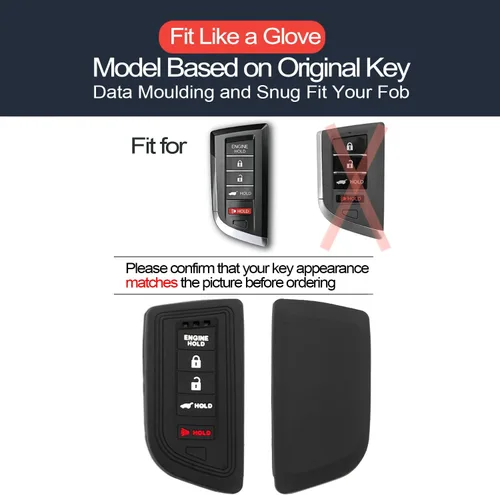 Vista 2 de 2 piezas Compatible con Acura Integra MDX RDX TLX con llavero de motor Funda para llavero inteligente de 5 botones con cadena de llaves Protector