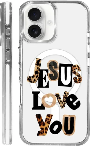 Vista 23 de Funda para iPhone 13/14 [compatible con Magsafe], funda magnética transparente de silicona a prueba de golpes con patrón de versículos de la Biblia