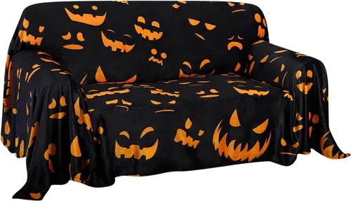 Vista 13 de Easy-Going Funda de Sofá para Silla de 80 x 102 Pulgadas Feliz Navidad, Funda de Terciopelo Jacquard para Sofá de 1 Cojín, Fundas Seccionales