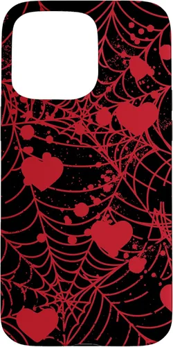 Vista 31 de Spiderweb Valentine's Day Hearts Gothic Goth Black Fairycore Case for iPhone 17
