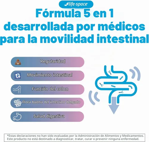 Vista 2 de Life-Space Probióticos bióticos intestinales para regularidad, porción de 2 meses, 20 mil millones de UFC y 5 cepas, apoya el movimiento intestinal