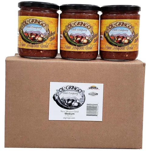 Vista 2 de New Mexico Gold Salsa - MEDIANA (tres, frascos de 16 onzas)
