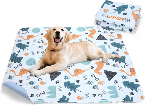 Vista 13 de Almohadillas lavables para orina para perros, 2 paquetes pequeños de 18"x24", almohadillas reutilizables súper absorbentes para cachorros