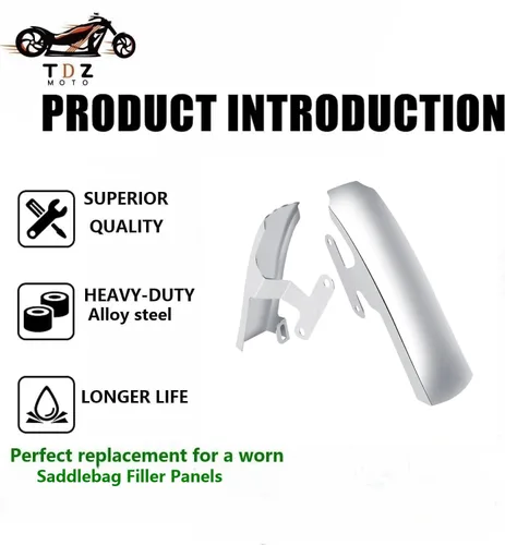 Vista 3 de Tira de paneles de relleno TDZ Fender para Harley Touring Road King Electra Glide FLHT FLHR, cromada