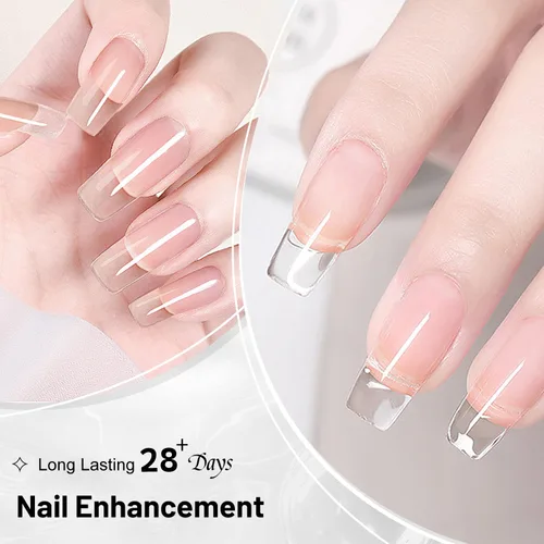 Vista 5 de JODSONE 2 unidades de gel constructor de 0.3 fl oz para uñas, gel constructor transparente para solución de engrosamiento de uñas, extensión