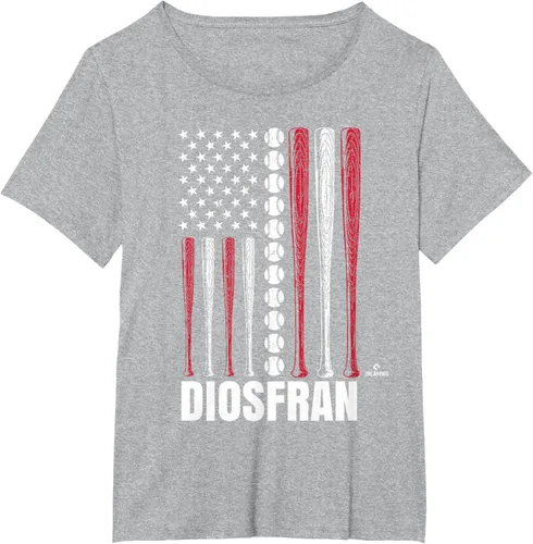 Vista 19 de Baseball American Flag Diosfran Cabeza Prospect Baseball Fan T-Shirt