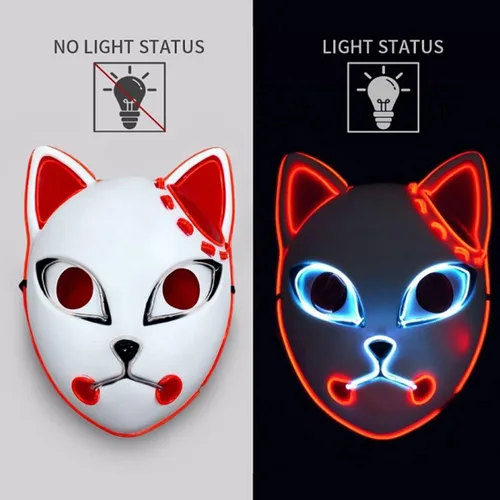 Vista 3 de goodhelper Halloween Demon Slayer Mask Japanese Anime Carnival Masquerade Fox Mask