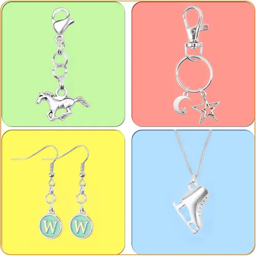 Vista 5 de Aylifu 500 anillos redondos de 0.157 pulgadas, anillos divididos de doble bucle, mini llaveros accesorios para dijes de llaves, manualidades, Plata