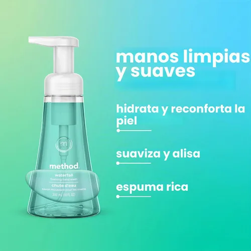 Vista 6 de Method - Jabón de manos espumoso, Waterfall, libre de parabenos y ftalatos, 10 onzas líquidas (paquete de 1)