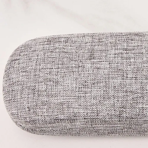 Vista 5 de 1 funda para lentes de sol, tela de lino rígida, Gris