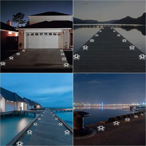 Vista 9 de VOLISUN Paquete de 16 luces solares para muelle de entrada