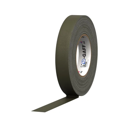 Vista 18 de ProTapes Pro Gaff Cinta de Gaffer de tela mate premium de 1 pulgada de ancho con adhesivo de goma, 11 mils de grosor, 55 yardas de longitud
