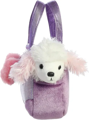 Vista 3 de Aurora® Fashion Fancy Pals™ Trendy Sparkle Purple™ - Peluche con elegante bolso para divertirse con disfraz, perfecto para niños de 3 años