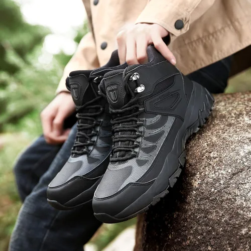 Vista 7 de ulogu Hiking Boots Men Waterproof Lightweight Comfortable NonSlip Trekking Shoes