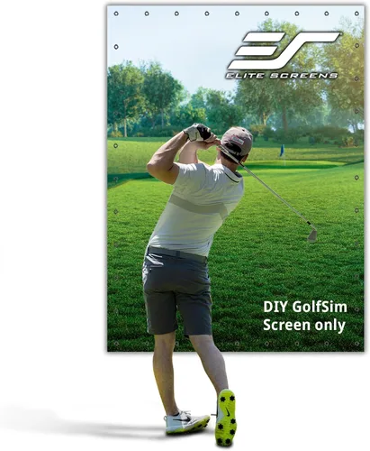 Vista 13 de Elite Screens - Pantalla de impacto de golf de 9.8 x 8 pies con ojales, pantalla de proyección multideporte para simuladores de golf en casa
