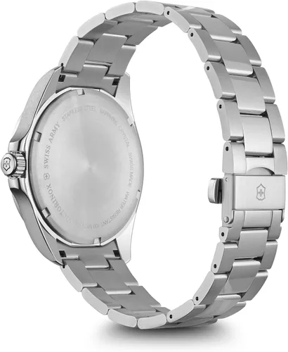 Vista 4 de Victorinox Fieldforce - Reloj con esfera negra y pulsera de acero inoxidable plateada Negro - Reloj de cuarzo