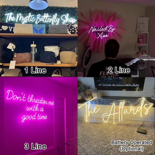 Vista 4 de Letrero de neón personalizado, luz de neón personalizada para boda