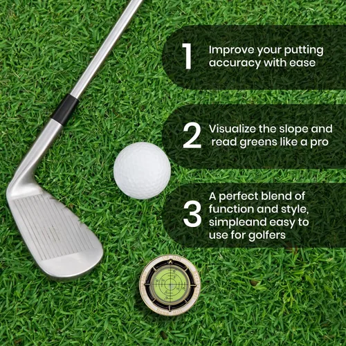 Vista 2 de Ddaowanx Lector verde de golf, marcador de pelota de golf con burbuja horizontal de alta precisión, herramienta de accesorios de golf Putt Aid