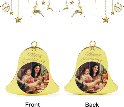 Vista 3 de Adornos personalizados de Navidad con foto/nombre, adornos personalizados de Navidad 2024, impresión de doble cara para árbol de Navidad, hogar