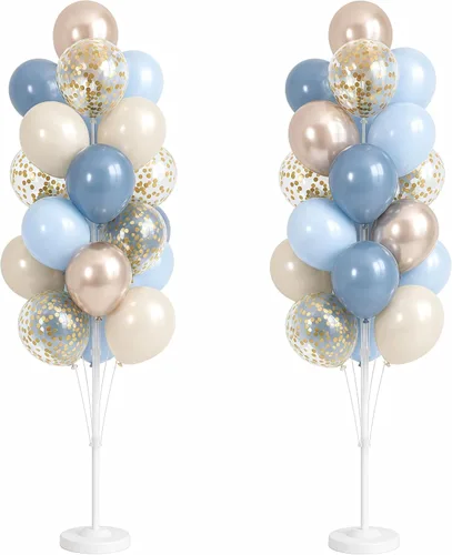 Vista 17 de Hiins Juego de 2 globos de confeti para árbol con base, decoración de poste para fiesta Bee Lemon,Wedding Baby Shower Party Decor,Includes a base