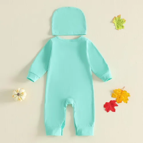 Vista 7 de Baby Halloween Costumes Long Sleeve Romper with Hat 0-24M Green