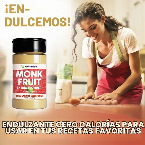 Vista 5 de XPRS Nutra Polvo de extracto de fruta de monje – 1.3 onzas de sustituto de azúcar edulcorante de fruta de monje Mogroside 25% premium