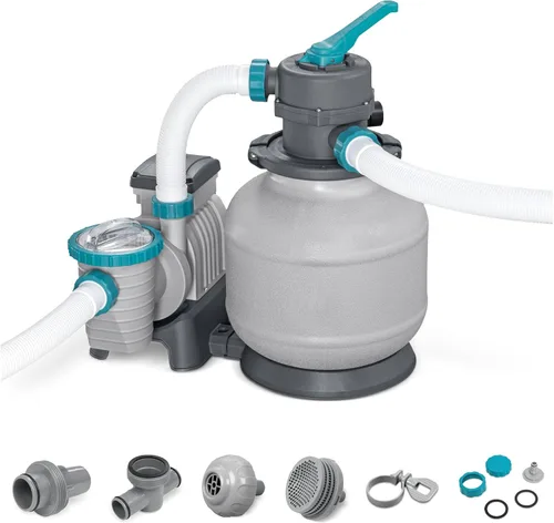 Vista 10 de Bestway Bomba de piscina con filtro de arena de 950 galones para piscinas sobre el suelo de 300 a 4,800 galones con filtro de prefiltro para agua