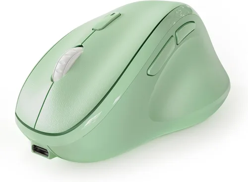 Vista 19 de Ratón inalámbrico Bluetooth ergonómico vertical para computadora portátil, MacBook, iPad, tableta, recargable, silencioso, clic, USB, túnel Negro