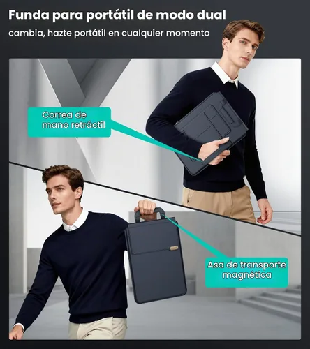 Vista 5 de Nillkin Funda para laptop de 14 pulgadas con asa (4 en 1), 2 modos de soporte, funda para MacBook con soporte ajustable y alfombrilla para mouse