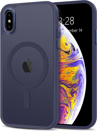 Vista 335 de Anuck - Funda magnética para iPhone 11 compatible con MagSafe, carcasa trasera mate translúcida dura, borde de TPU, delgada, resistente a impactos