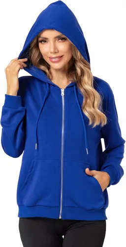 Vista 3 de Sudadera con capucha y sudadera de moda para mujer con cremallera, sudadera de manga larga