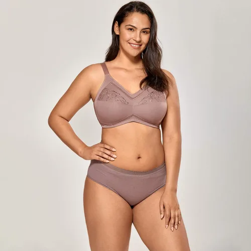 Vista 5 de DELIMIRA Bralette de algodón para mujer, con bolsillos para mastectomía, sin varillas, poscirugía, talla grande, para dormir