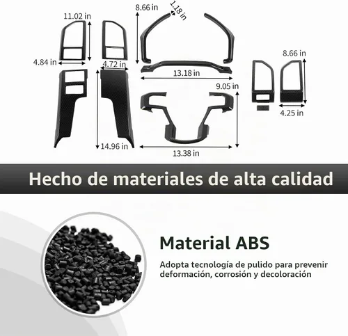 Vista 4 de CheroCar Kit de decoración interior de fibra de carbono, 11 piezas, para Ford F150 2015-2020, consola central, navegación GPS, panel de cubierta