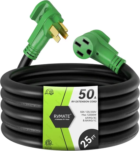 Vista 10 de RVMATE Cable de extensión de alimentación con cerradura para RV/generador de 50 amperios y 25 pies, mango de fácil enchufe, 14-50P a SS 2-50R