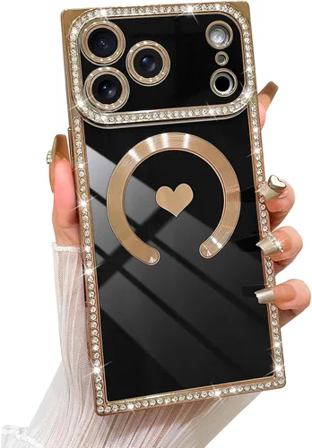 Vista 47 de SAKUULO - Funda magnética rectangular de lujo para iPhone 12 Pro Max, color negro