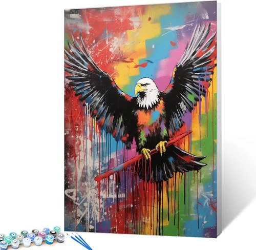 Vista 10 de Tucocoo Pintura de globos coloridos por números para adultos, kits de pintura al óleo digital sobre lienzo con pinceles y pigmento acrílico, arte