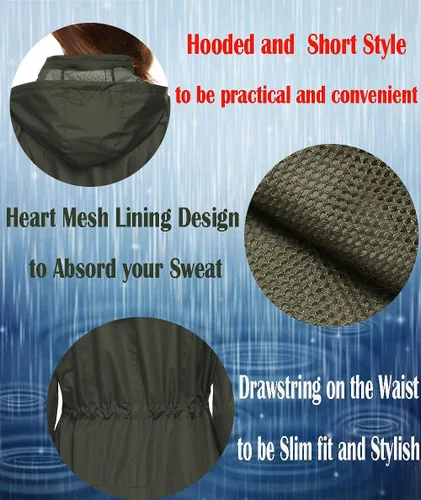 Vista 5 de ZHENWEI - Chaqueta impermeable para mujer con forro, impermeable deportivo para exteriores, caminata o viajes