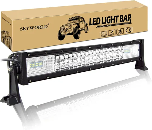 Vista 9 de SKYWORLD Barra de luz de 52 pulgadas, 67500 lm, haz combinado de inundación recta, haz combinado de luces LED para automóvil, lámpara antiniebla