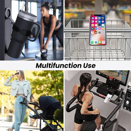 Vista 7 de Soporte magnético para teléfono Stanley Cup, botella de agua ajustable para gimnasio, soporte de teléfono para iPhone con MagSafe, soporte universal