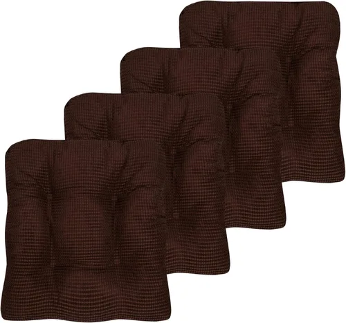 Vista 11 de Sweet Home Collection - Cojín de espuma de memoria triturada para silla premium, con capitoné, parte trasera de goma antideslizante con micropuntos